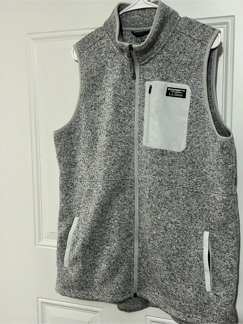 L.L.Bean Women's L.L.Bean Sweater Fleece Long Vest Gray Fleece Vest XL